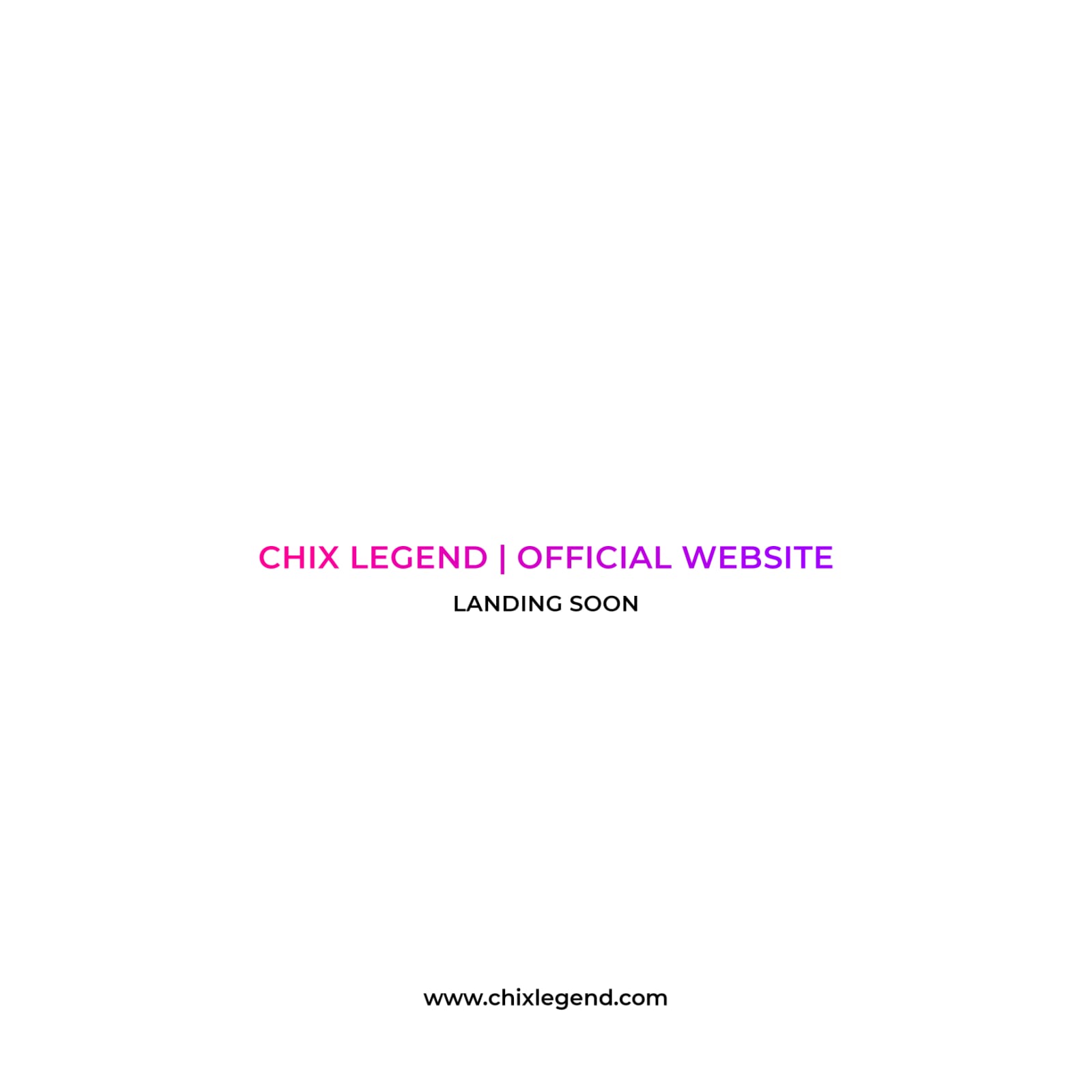 Chix Legend discography announcement with the words Coming Soon displayed, featuring a vibrant and energetic design that conveys excitement and anticipation for upcoming music releases